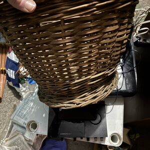 Woven Round Rattan Basket - Natural Brown